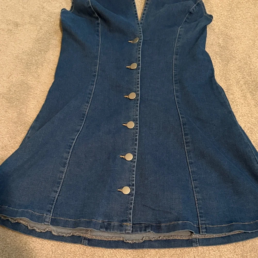 Forever 21 Blue Denim Halter Dress - Picture 2 of 3